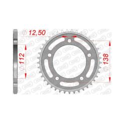 Заден Стоманен Зъбак 38 Зъба/ 520 Honda 750X-ADV 17-24, CB/CBR500 13-21, NC700 12-14, NC 750 14-24