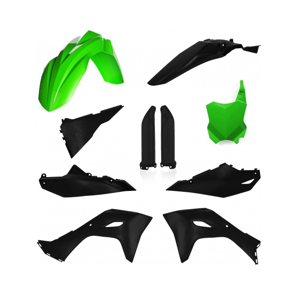 Пълен кит пластмаси Kawasaki KX450F/450X 24-26, KX250F 25-26 черен/зелен