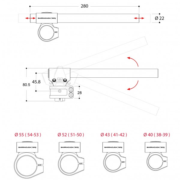 CLIP-ON кормило BARRACUDA 52mm - Image 3