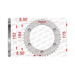 Заден Стоманен Зъбак 44 Зъба/ 520 Yamaha SR400 14-16, SR500 91-00, TT600 93-02
