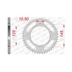 Заден Стоманен Зъбак 45 Зъба/ 520 Yamaha XV250S Virago 95-15, XT600E 90-03, TT600 90-04  MZ 660 Baghira 96-05