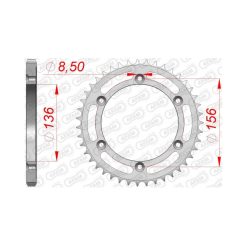 Заден Стоманен Зъбак 41 Зъба/ 525 Suzuki  DR650SE 96-25, XF650 Freewind 97-02