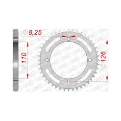 Заден Стоманен Зъбак 47 Зъба/ 428 Kawasaki KLX125 10-16, KLX125 D-Tracker 10-14