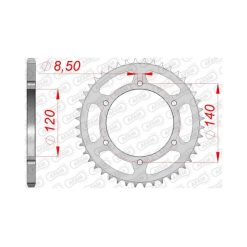 Заден Стоманен Зъбак 44 Зъба/ 520 Kawasaki KL250 80-85, KLR250 85-05