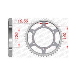 Заден Стоманен Зъбак 39 Зъба/ 530 Kawasaki VN800 95-05, VN800 96-06  Suzuki GSX1300R 99-07, TL1000R 98-02
