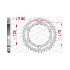 Заден Стоманен Зъбак 40 Зъба/ 525 Kawasaki W650 99-06, ZR750 99-04, ZR750S 91-05