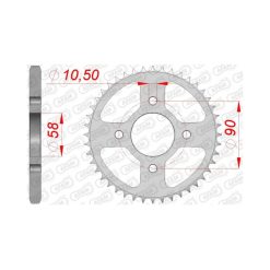 Заден Стоманен Зъбак 44 Зъба/ 428 Honda CB125F 15-20, CBR125R 12-16, GTR150 19-20