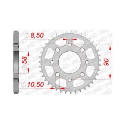Заден Стоманен Зъбак 51 Зъба/ 428 Honda CB125 72-79, XL125 78-79, SL125 76-80
