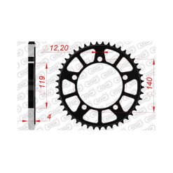 Заден Стоманен Зъбак 45 Зъба/ 525 BMW M1000RR 21-25, S1000RR 19-24, S1000R 21-24, S1000XR 20-25