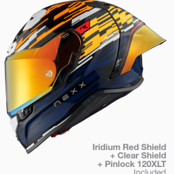 Alternative view of Каска NEXX X.R3R GLITCH RACER ORANGE BLUE